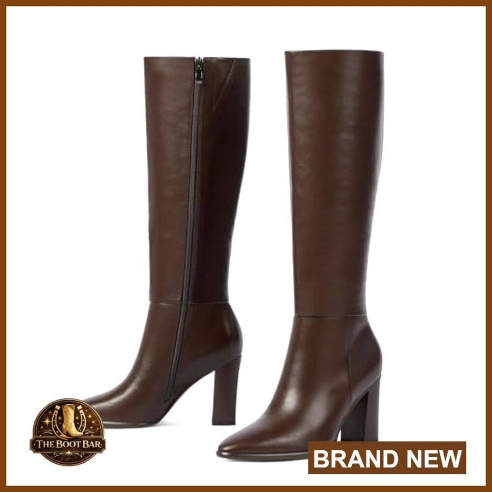 Pointed Toe Knee High Boots Chunky Heel Tall Boots Side Zipper Fall Wardrobe - Picture 5 of 7